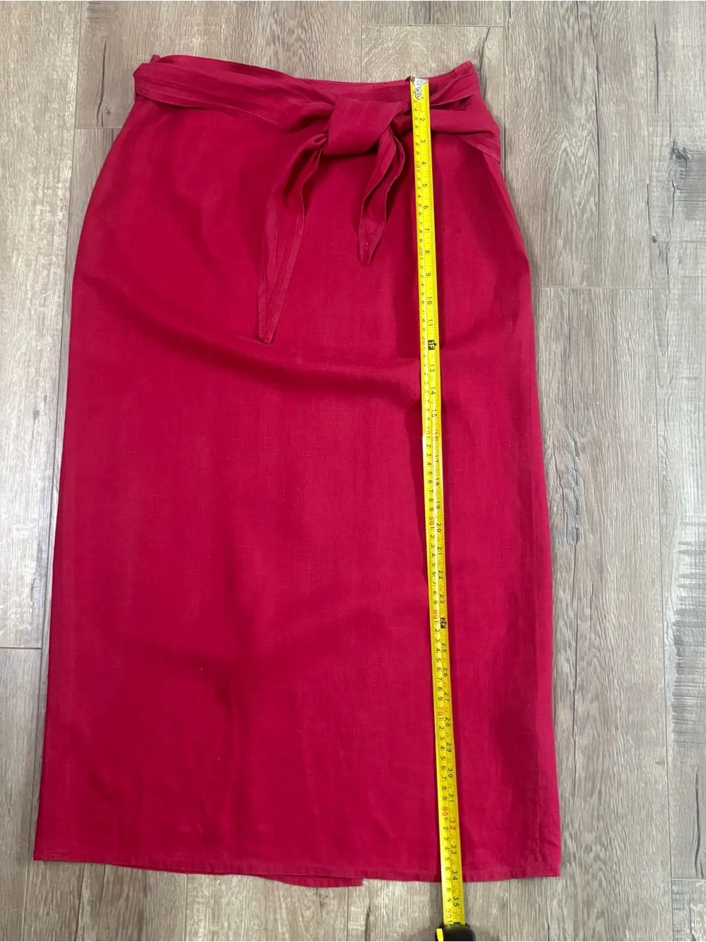 Vintage di Bari wrap skirt 100% linen, made in Italy Burgundy Size 40(M) - Picture 5 of 12
